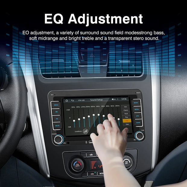 7 Inch Car Stereo MP5 Player Touch Creen BT AM/FM Radio Receiver With Android Auto Carplay For VW/Seat/Skoda/Passat/Golf/Polo