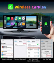 10.26'' Universal Portable Carplay Car Screen Wireless Carplay Screen Wireless Car Stereo Carplay Android Auto Car Touchscreen