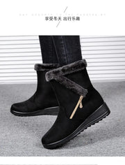 Winter Women Boots Fashion High-top Cotton Shoe Non Slip Wedges Platform Booties Mid-calf Snow Boots Warm Winter Boots for Women
