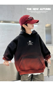 Fashion Kids Winter Clothes New Product Warm Hoodies Sweatshirts Boy Novelty High Streetwear Outerwear Child Gradient Sweatshirt