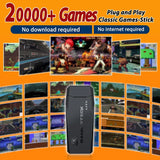 Game console stick with classic games on an orange background