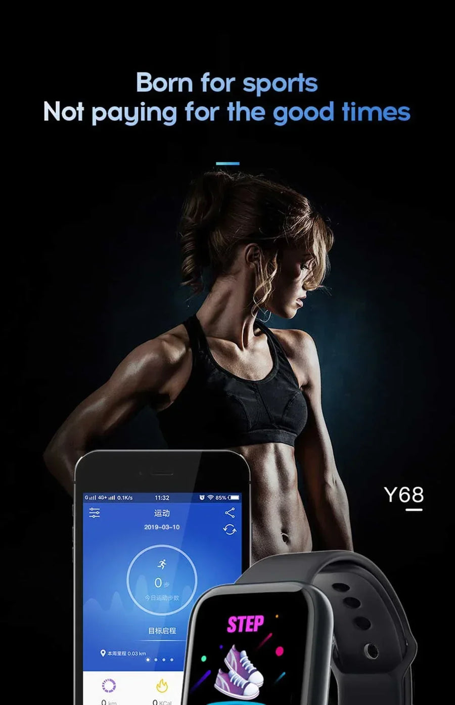 Smart Watch Y68 – long battery life display