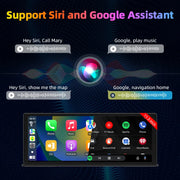 Vtopek 11.3" HD Carplay screen showcasing support for Siri and Google Assistant with music and navigation features.