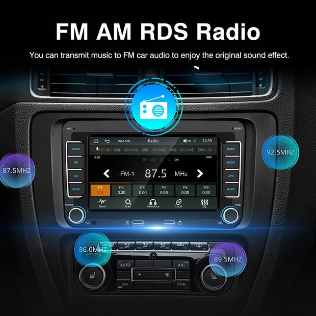 7 inch Car Stereo Radio Android 14 Carplay For VW Volkswagen