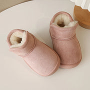 Winter Snow Boots For Children PU Leather Waterproof Kid's Plush Boots Thick Warm Cotton Shoes For Kids Boy's Girl's Warm Boots