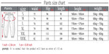 Mens fleece lined jogger sweatpants – size chart with measurements for waist, hip, length, height and weight