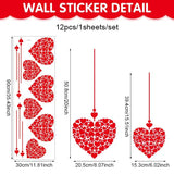 Valentine's Day Heart Stickers, Decorative Glass Window Decals