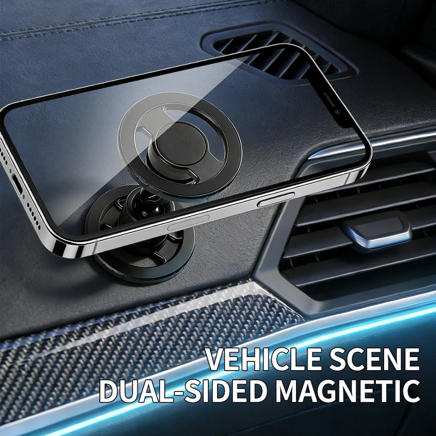 MagSafe Double-Sided Phone Stand – 360° Rotatable, for Car, Home, Gym & Office