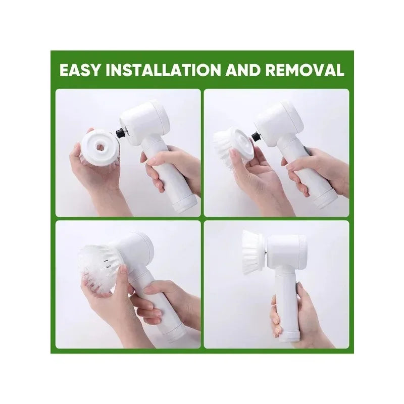 Cordless Electric Spin Scrubber – for Bathroom & Kitchen, with Brush Heads