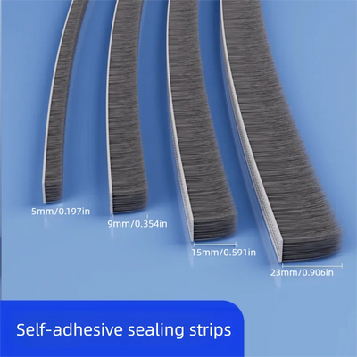 Self-adhesive sealing strips with measurements on a blue background