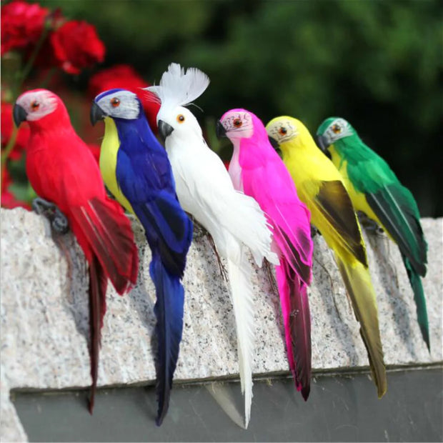 Handmade Feather Parrot Garden Ornament
