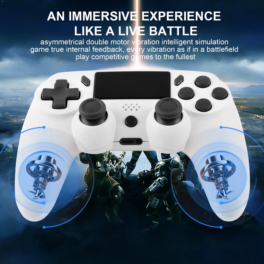 Wireless Gamepad with 6-Axis Gyroscope – PC Joystick with Touchpad, Dual Vibration for PS4/PS3/PC
