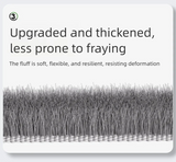 Macro view of thickened brush sealing strip bristles, upgraded to resist fraying