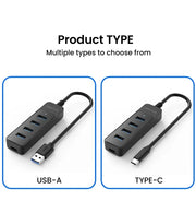 5 Ports USB HUB 3.0 High Speed Multi USB 3.0 Splitter Type c USB 2.0 Expander Power Adapter For PC Computer