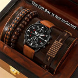 Men’s Hip-Hop Style Quartz Watch & Bracelet Set