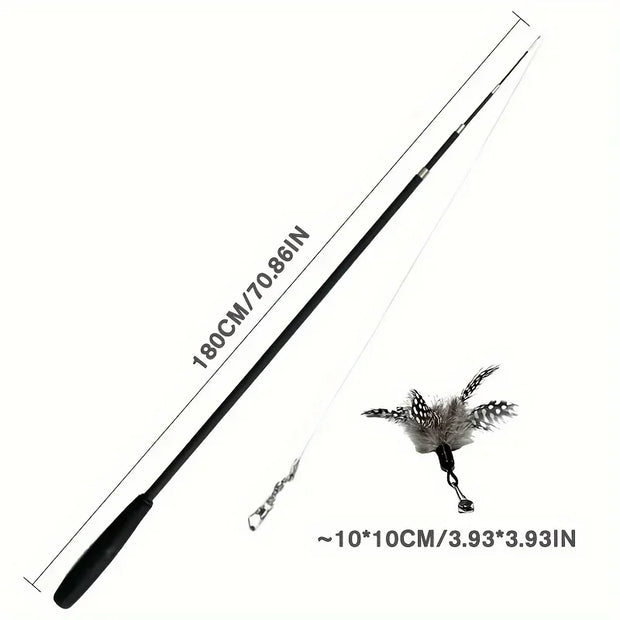 Telescopic Cat Teaser Wand with Cartoon Design
