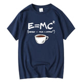 Men's Cotton T-Shirt – Funny Energy=Milk+Coffee Summer Tee
