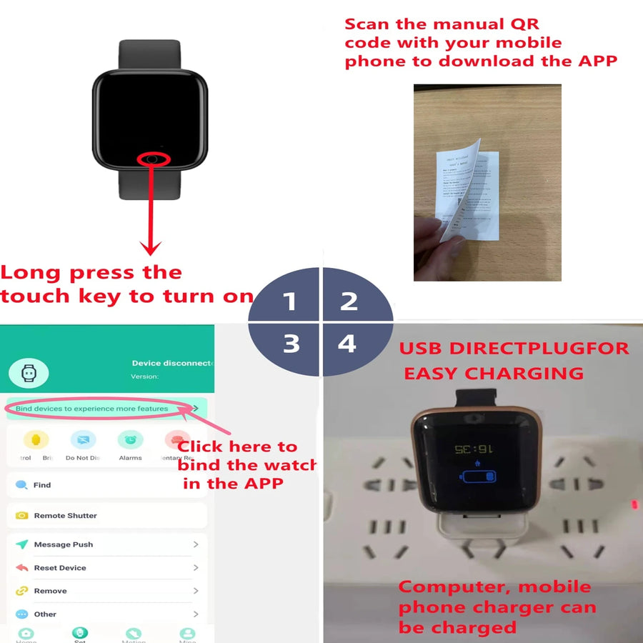 Smart Watch for Men & Women – Message & Fitness Monitor Bracelet