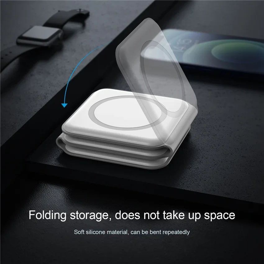 3-in-1 MagSafe Wireless Charging Station – Foldable Magnetic Travel Charger for iPhone