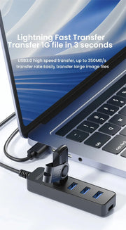 5 Ports USB HUB 3.0 High Speed Multi USB 3.0 Splitter Type c USB 2.0 Expander Power Adapter For PC Computer