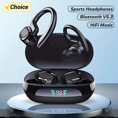 True Wireless Earbuds – Bluetooth Ear-Hook Sport Headphones, HiFi Stereo, Waterproof