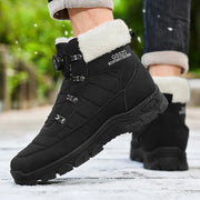 Winter Men Boots Outdoor Men Snow Boots High Top Cotton Boots with Fur Waterproof Non-slip Ankle Boots Lightweight Work Boots