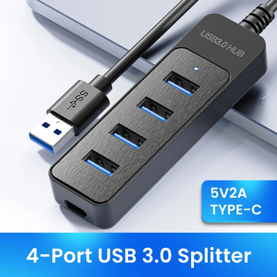 USB 3.0 Power Adapter 4 Port Multi USB Splitter Hub USB Hub 2.0 Type C HUB Multiple Expander High Speed For Computer Accessorie