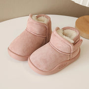 Winter Snow Boots For Children PU Leather Waterproof Kid's Plush Boots Thick Warm Cotton Shoes For Kids Boy's Girl's Warm Boots