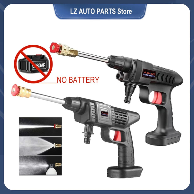 60BAR Cordless High Pressure Car Washer Spray Water Gun Wireless High Pressure Car Wash Water Gun Washer Self Priming Sustain