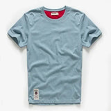 Men's Cotton Basic T-Shirt, Casual Short Sleeve Streetwear Tee