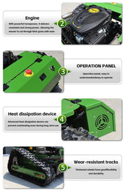 Powerful Remote-Controlled Lawn Mower – Fully Automatic Climbing, Ideal for Efficient Weeding in Gardens & Orchards at Home