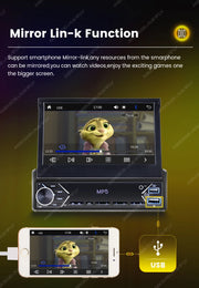 New Carplay Android Auto 1Din 7'' Retractable Universal Car Stereo Radio TouchScreen MP5 Player Intelligent Vehicle System BT FM