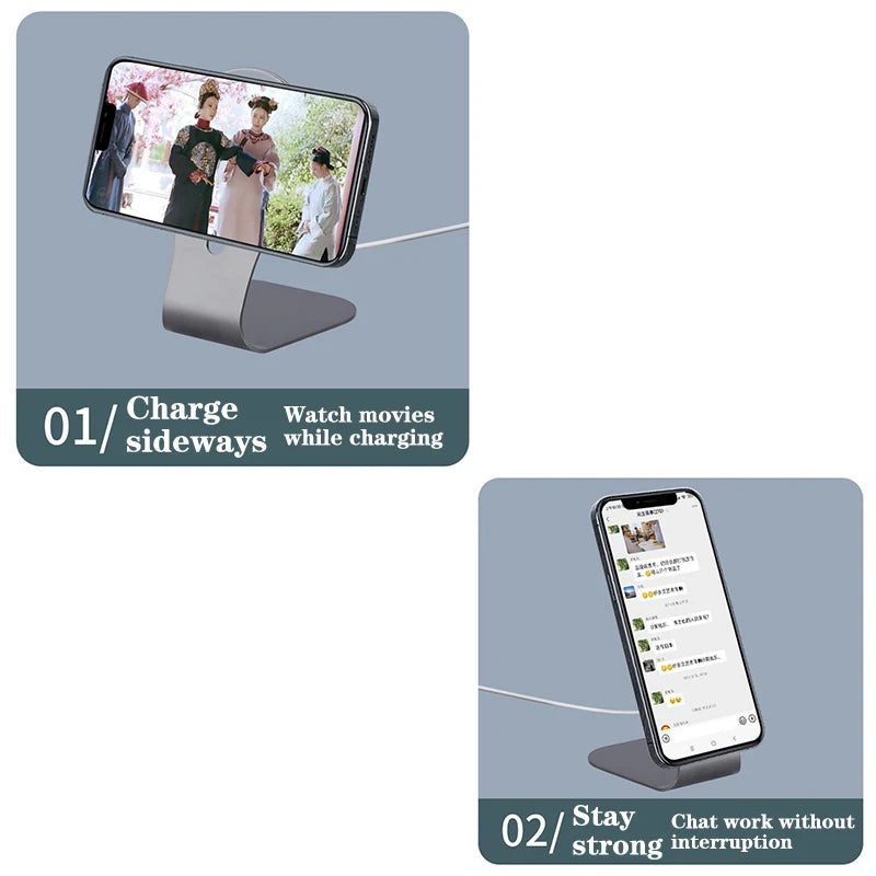 MagSafe Phone Charger Stand – Aluminum Alloy, Magnetic Holder for iPhone 12 Series, Fast Charging