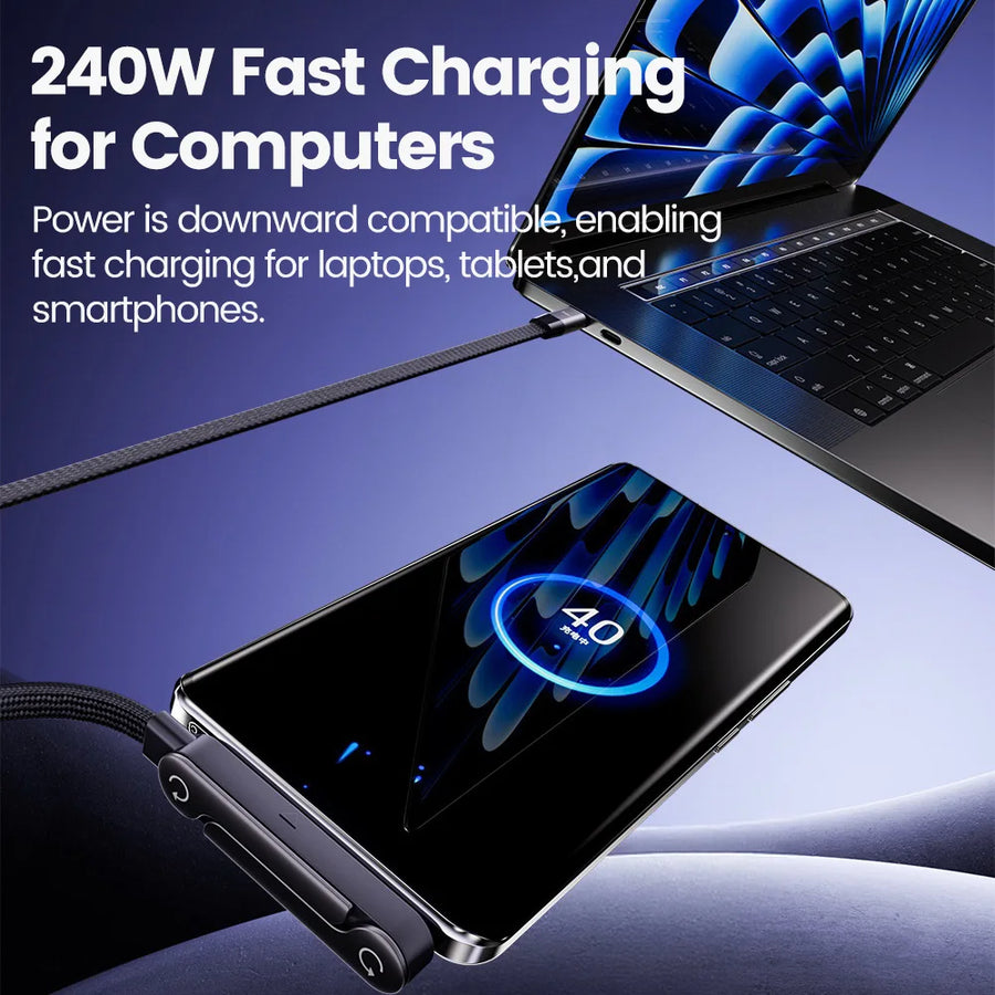 240W USB-C Fast Charging Cable – 90 degree elbow connector