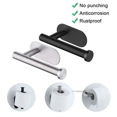 Self-adhesive toilet paper holder front view