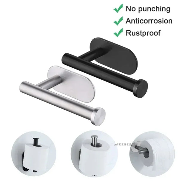 Self-Adhesive Stainless Steel Toilet Paper Holder