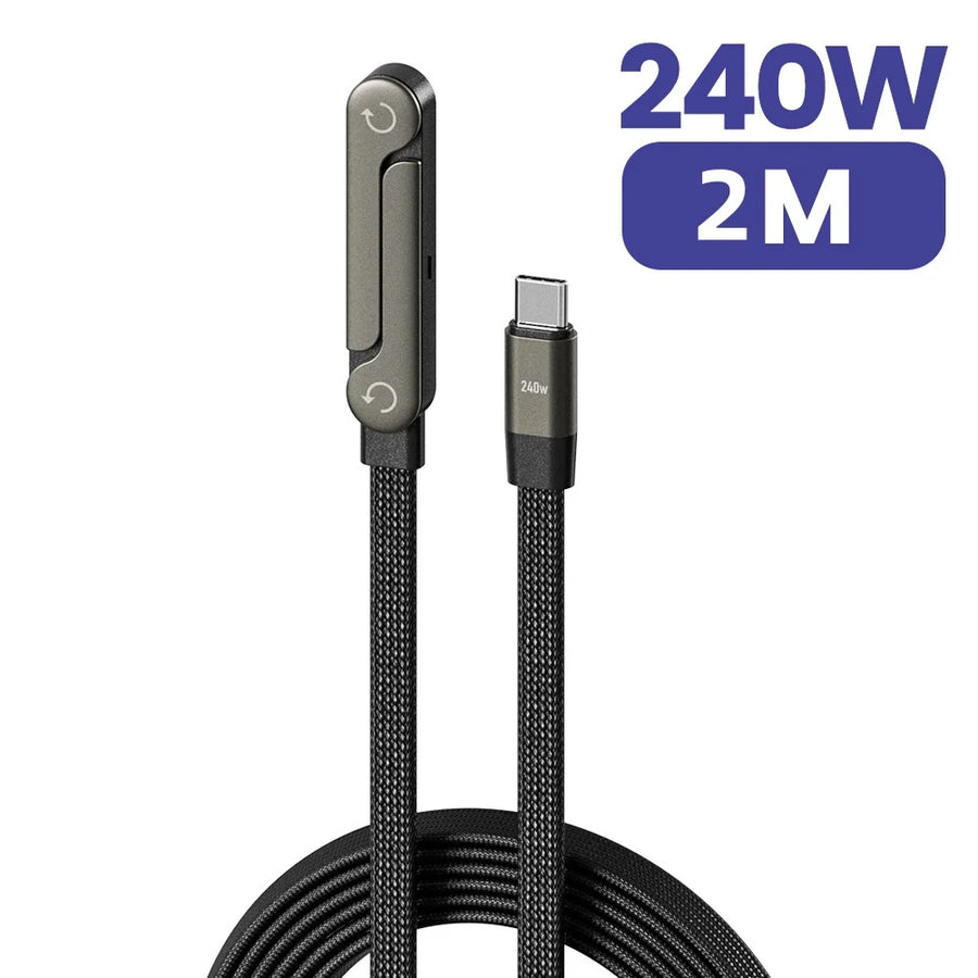 240W USB-C Fast Charging Cable – holder folded flat