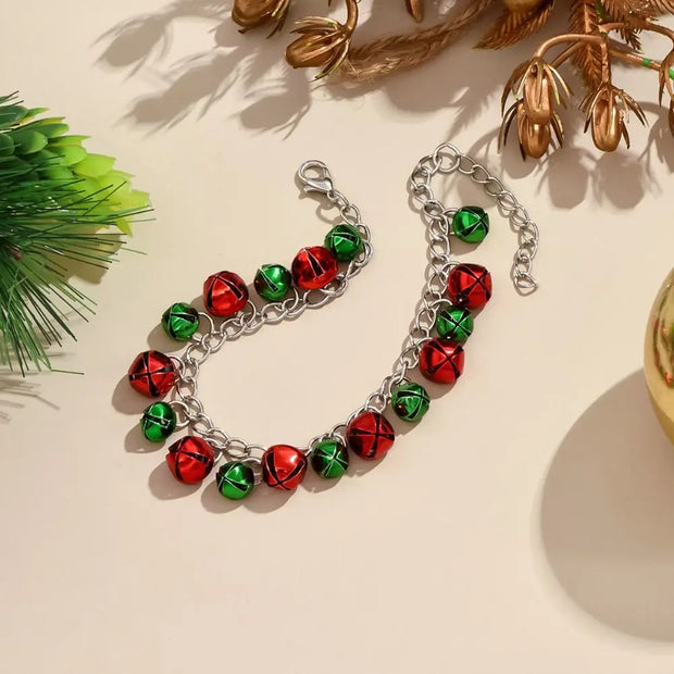 Sweet Necklace Christmas Bell Jewelry Set Earrings Jewelry Accessories Xmas Clavicle Chain Alloy Bracelet Gift