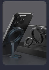 Magnetic Phone Stand – Double-Sided Ring Holder, Folding Desktop Bracket, 360° Rotation
