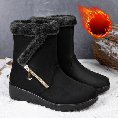 Winter Women Boots Fashion High-top Cotton Shoe Non Slip Wedges Platform Booties Mid-calf Snow Boots Warm Winter Boots for Women