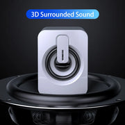 USB wired computer speakers with LED light featuring heavy bass quality and built-in bass diaphragm.
