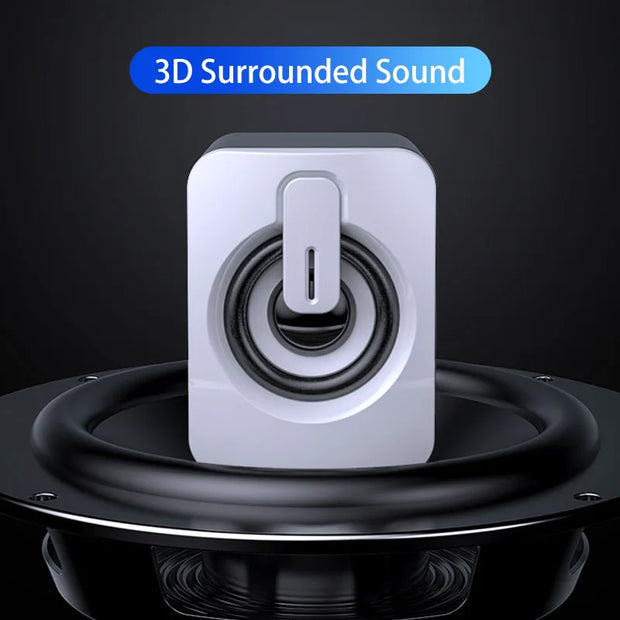 USB wired computer speakers with LED light featuring heavy bass quality and built-in bass diaphragm.