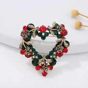 Christmas series jewelry brooch, retro full color diamond snowflake clothing,