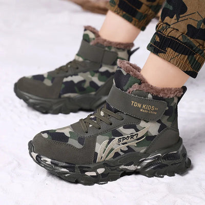 Kids Winter Snow Boots – Plush Camouflage, Warm (2024)
