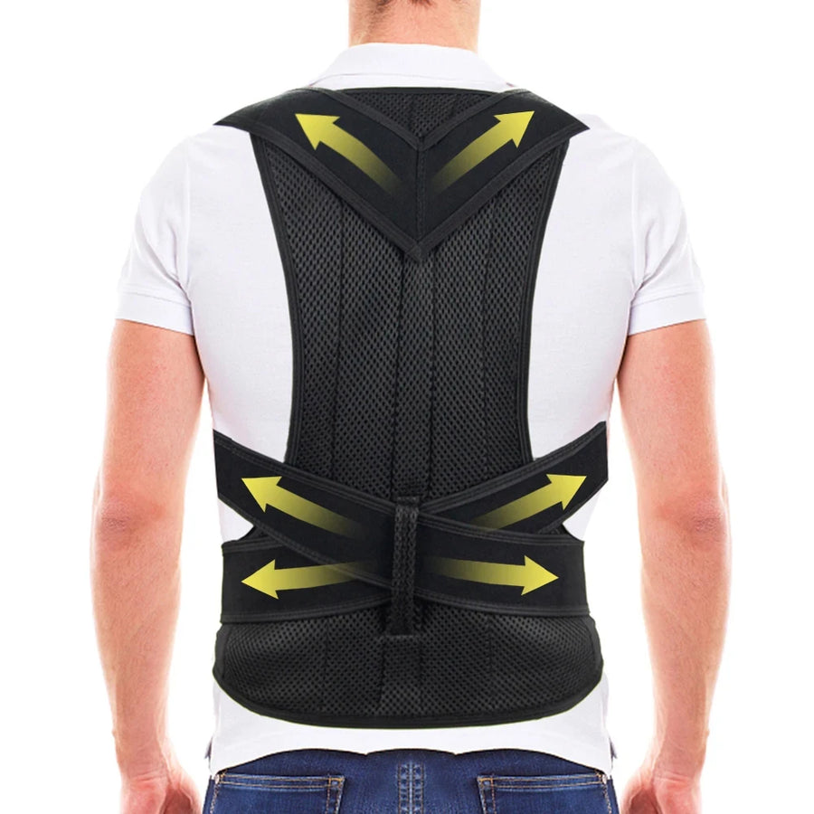 Posture Corrector for Men and Women – Adjustable Full Back Brace, Shoulder Straightener