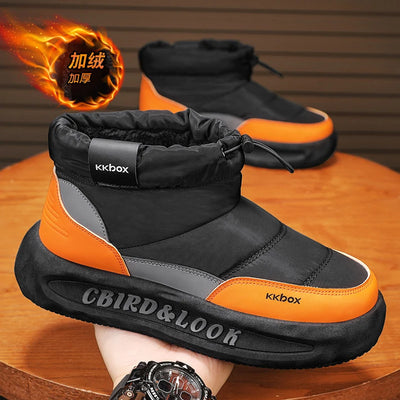 Mens winter velvet ankle boots front view