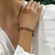Sweet Necklace Christmas Bell Jewelry Set Earrings Jewelry Accessories Xmas Clavicle Chain Alloy Bracelet Gift