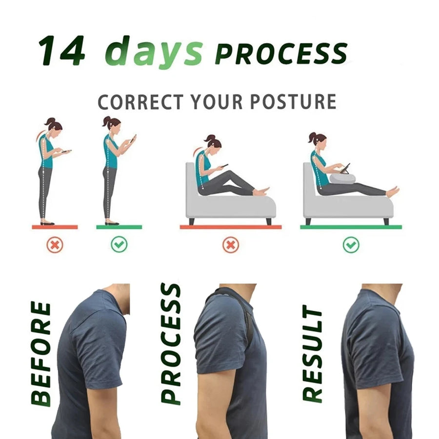 Discreet Posture Corrector, Ergonomic Back Straightener Brace for Women and Men