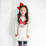 Comfortable Kids Clothing Set with cartoon bow knot