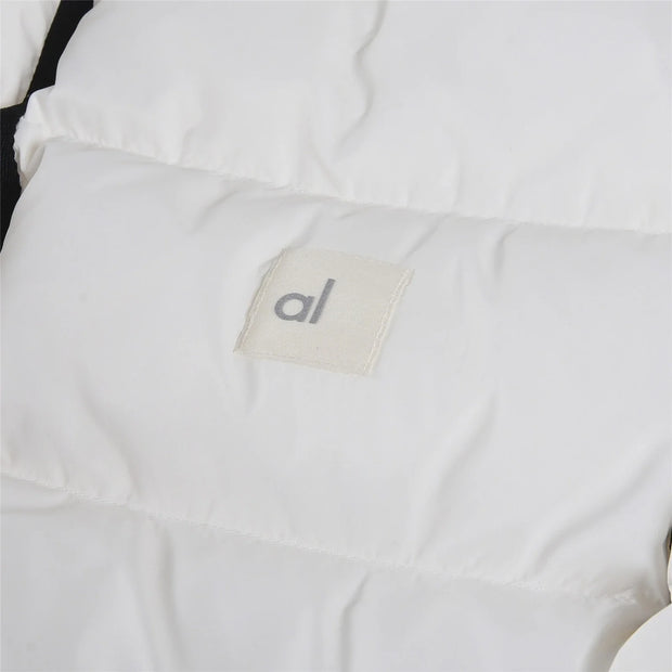 White Winter Jacket for Women Fashion Long Sleeve Hooded Bread Cotton Clothes Female Leisure Thick Warm Padded Coat Women